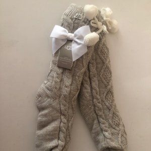 UGG Pom pom fleece lines crew socks. New.